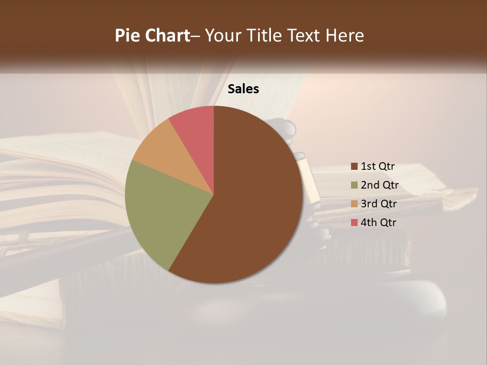 A Judge's Gaven Sitting On Top Of A Book PowerPoint Template