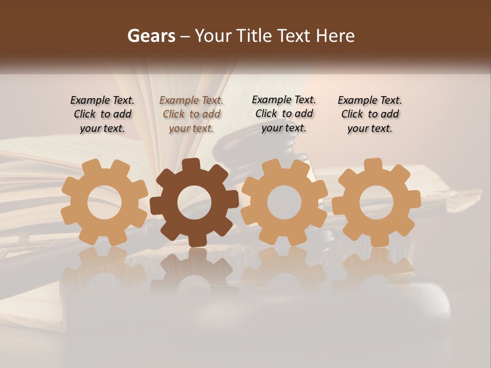 A Judge's Gaven Sitting On Top Of A Book PowerPoint Template