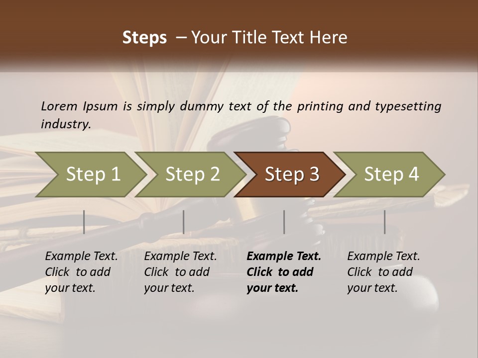 A Judge's Gaven Sitting On Top Of A Book PowerPoint Template