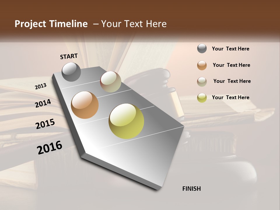 A Judge's Gaven Sitting On Top Of A Book PowerPoint Template