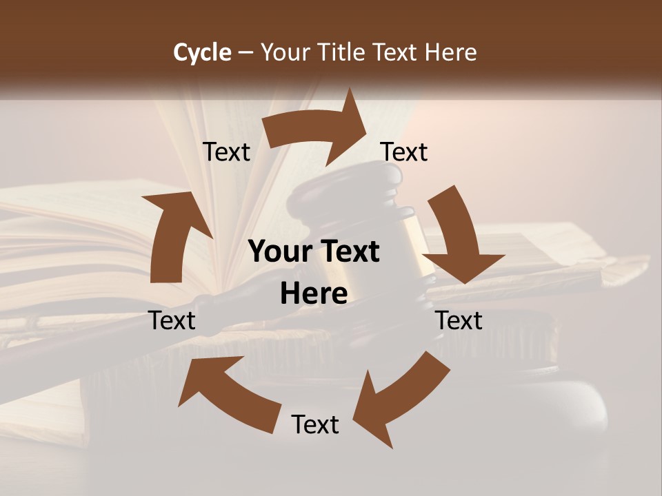 A Judge's Gaven Sitting On Top Of A Book PowerPoint Template