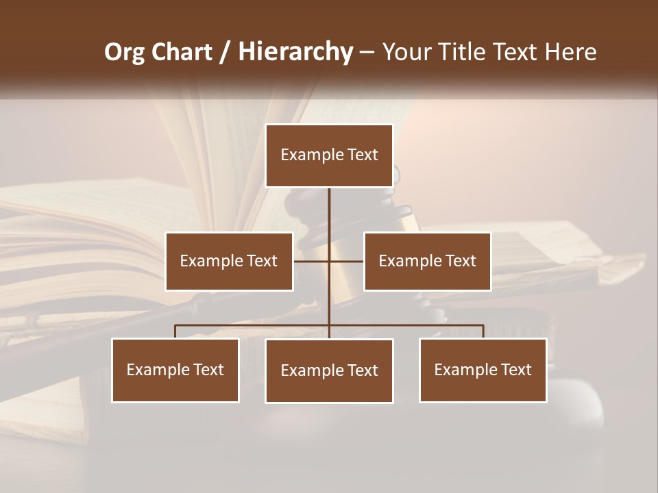 A Judge's Gaven Sitting On Top Of A Book PowerPoint Template