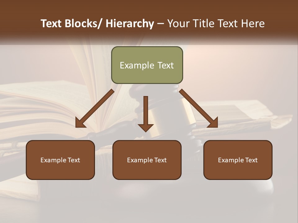 A Judge's Gaven Sitting On Top Of A Book PowerPoint Template