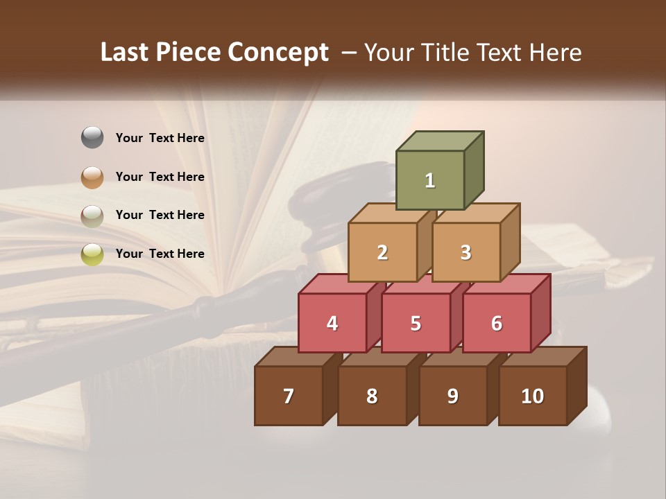 A Judge's Gaven Sitting On Top Of A Book PowerPoint Template