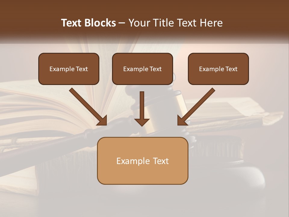 A Judge's Gaven Sitting On Top Of A Book PowerPoint Template