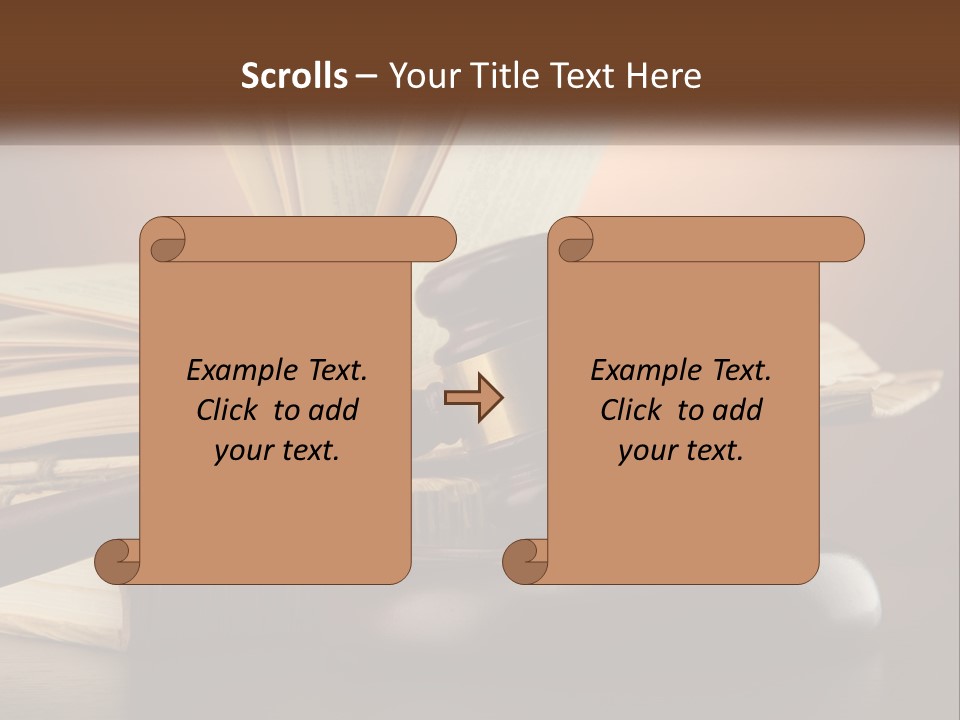 A Judge's Gaven Sitting On Top Of A Book PowerPoint Template