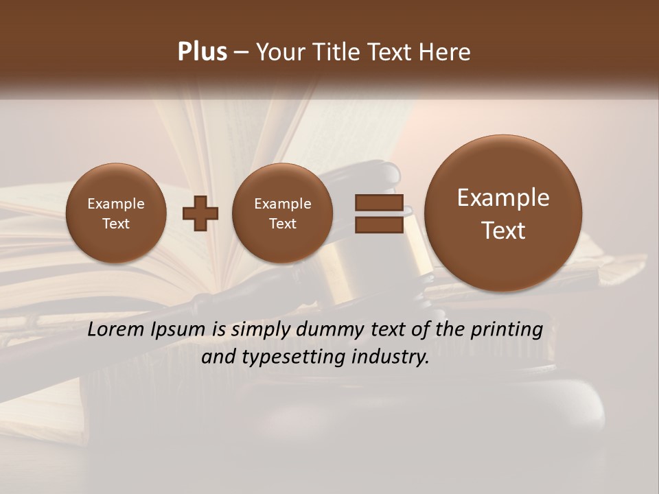 A Judge's Gaven Sitting On Top Of A Book PowerPoint Template