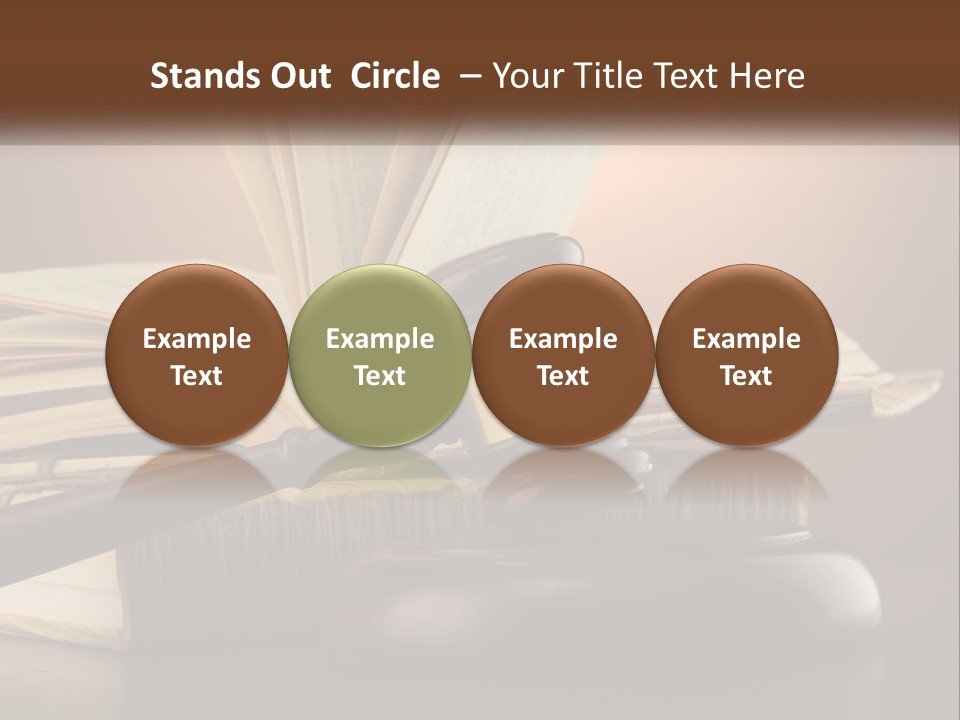 A Judge's Gaven Sitting On Top Of A Book PowerPoint Template