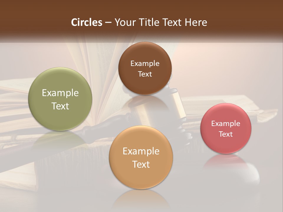 A Judge's Gaven Sitting On Top Of A Book PowerPoint Template
