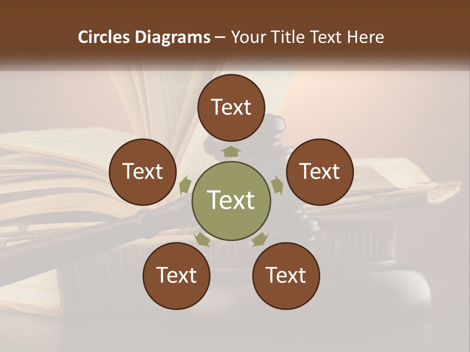 A Judge's Gaven Sitting On Top Of A Book PowerPoint Template