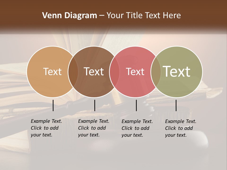 A Judge's Gaven Sitting On Top Of A Book PowerPoint Template