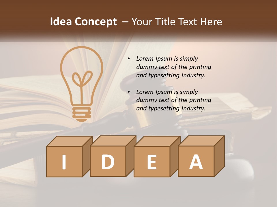 A Judge's Gaven Sitting On Top Of A Book PowerPoint Template