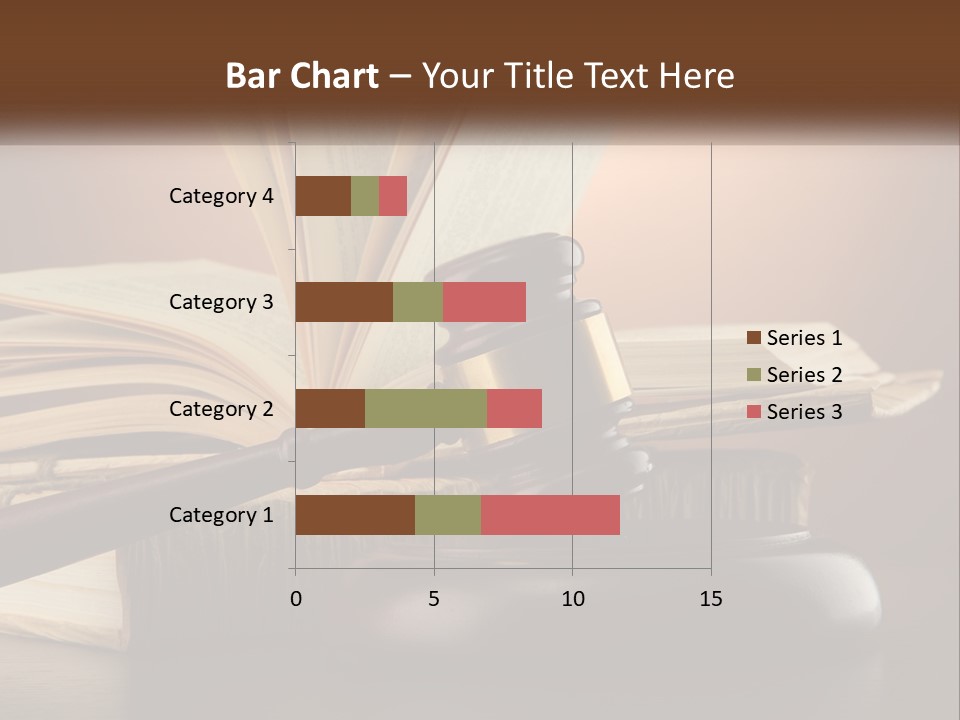 A Judge's Gaven Sitting On Top Of A Book PowerPoint Template