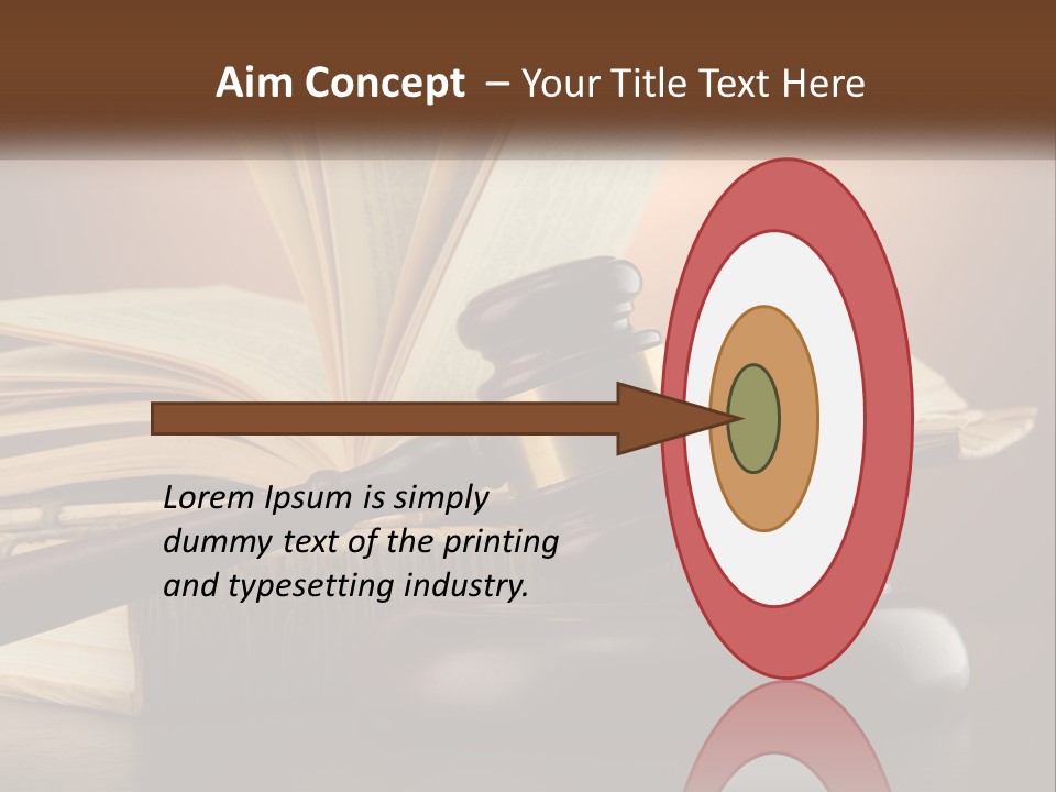 A Judge's Gaven Sitting On Top Of A Book PowerPoint Template