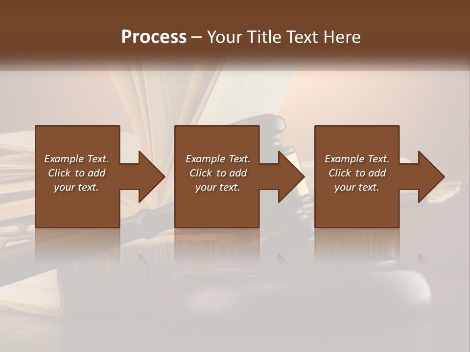 A Judge's Gaven Sitting On Top Of A Book PowerPoint Template
