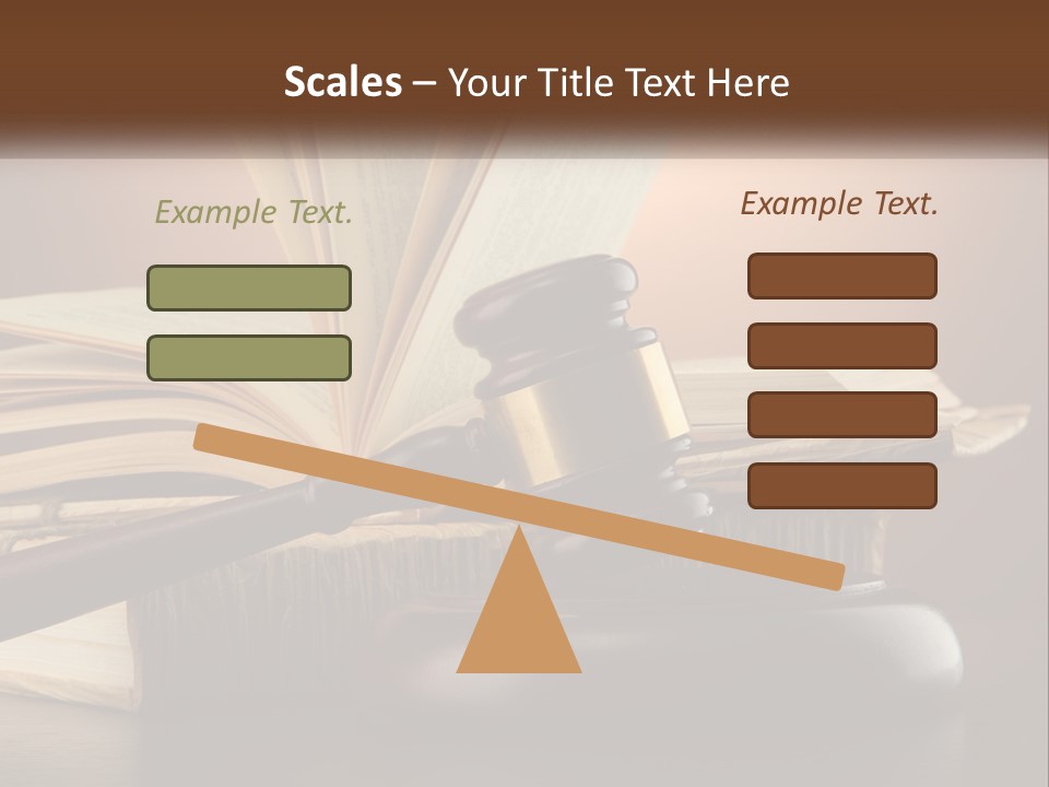 A Judge's Gaven Sitting On Top Of A Book PowerPoint Template