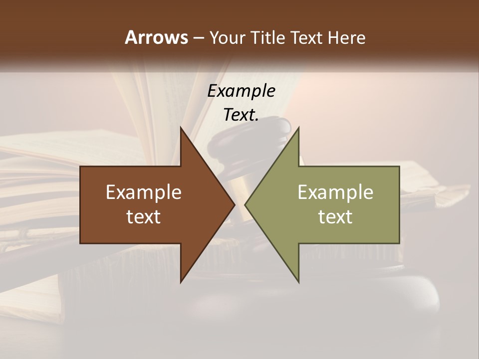 A Judge's Gaven Sitting On Top Of A Book PowerPoint Template
