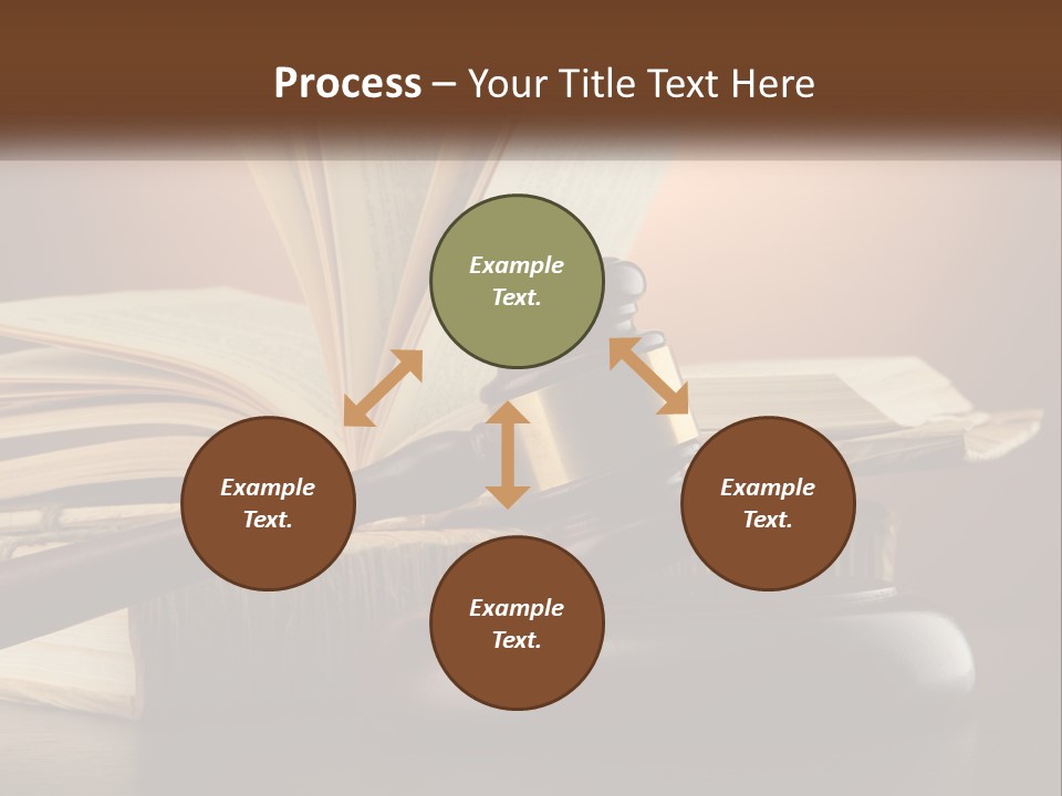 A Judge's Gaven Sitting On Top Of A Book PowerPoint Template