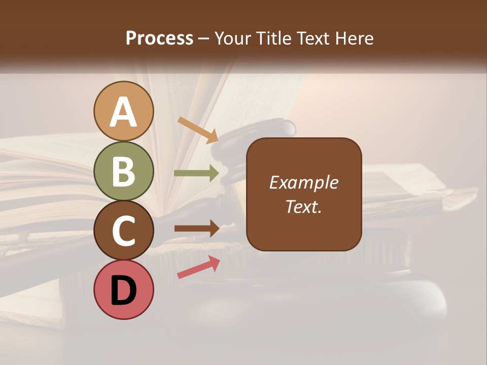 A Judge's Gaven Sitting On Top Of A Book PowerPoint Template
