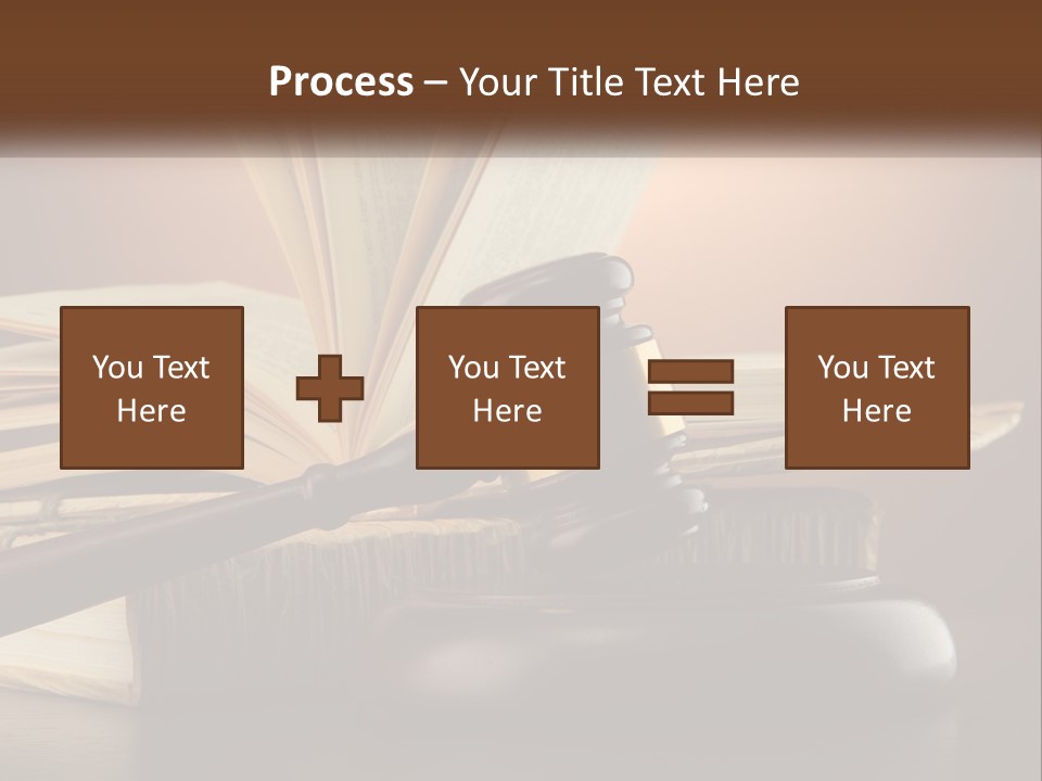A Judge's Gaven Sitting On Top Of A Book PowerPoint Template