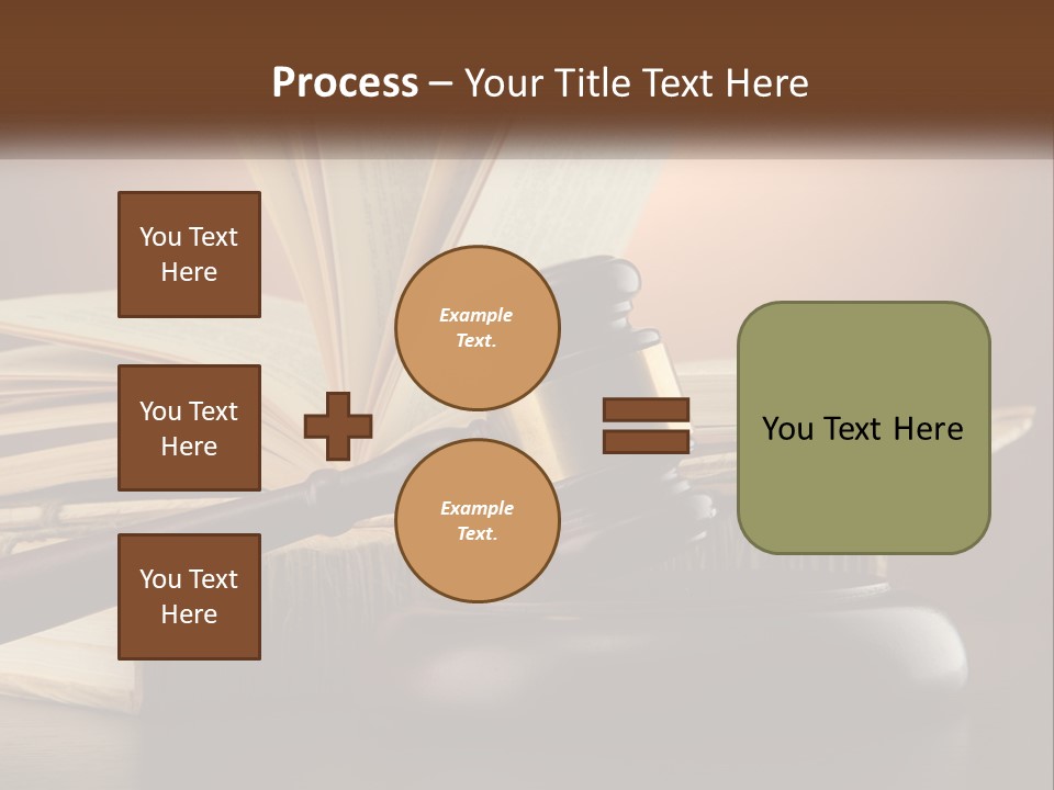 A Judge's Gaven Sitting On Top Of A Book PowerPoint Template