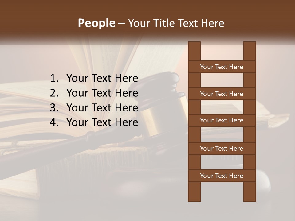 A Judge's Gaven Sitting On Top Of A Book PowerPoint Template