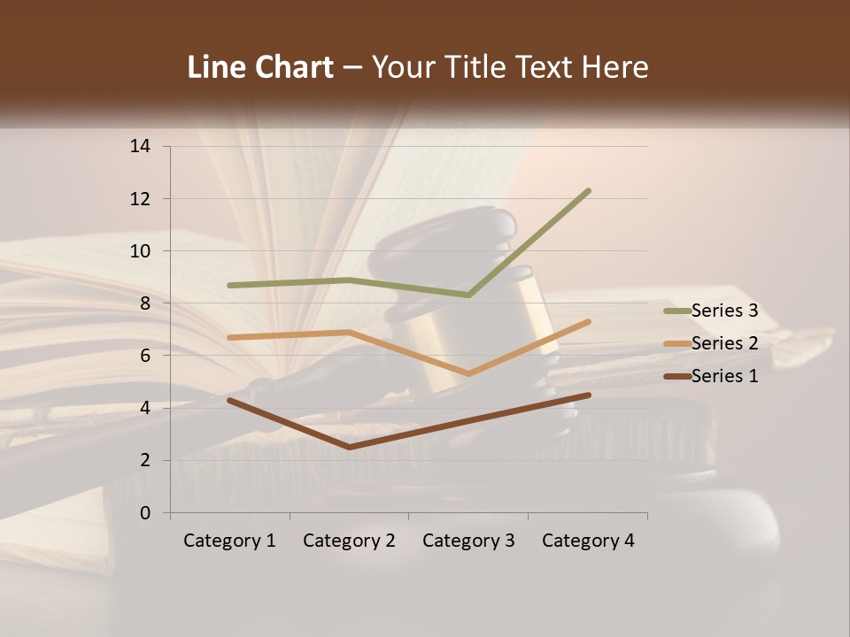 A Judge's Gaven Sitting On Top Of A Book PowerPoint Template
