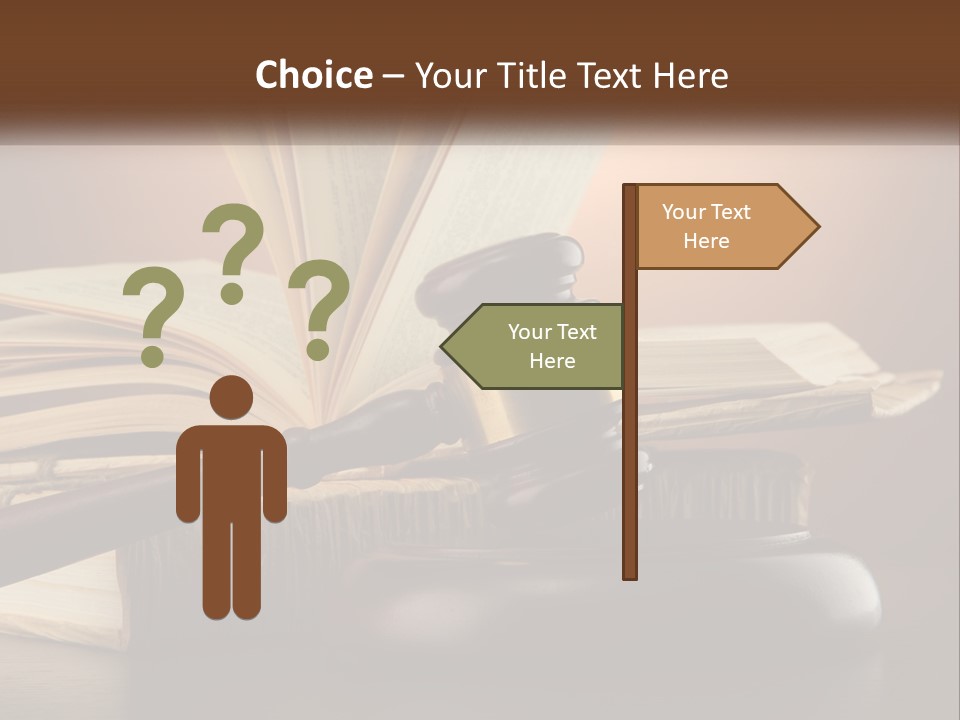 A Judge's Gaven Sitting On Top Of A Book PowerPoint Template