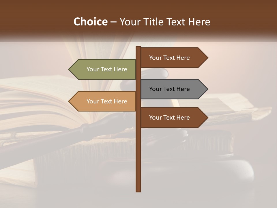 A Judge's Gaven Sitting On Top Of A Book PowerPoint Template