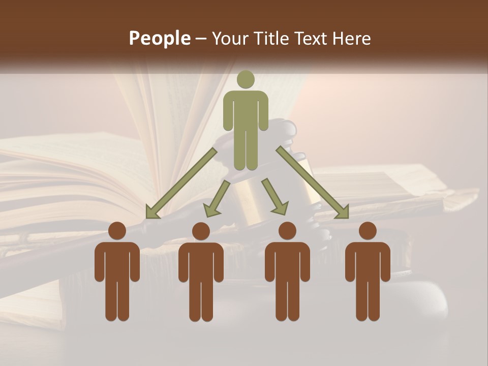 A Judge's Gaven Sitting On Top Of A Book PowerPoint Template