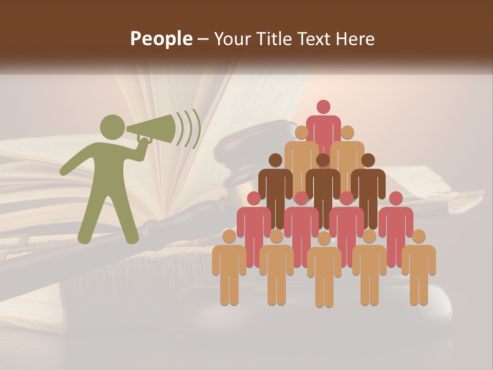 A Judge's Gaven Sitting On Top Of A Book PowerPoint Template