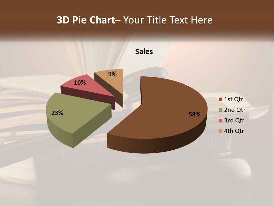 A Judge's Gaven Sitting On Top Of A Book PowerPoint Template