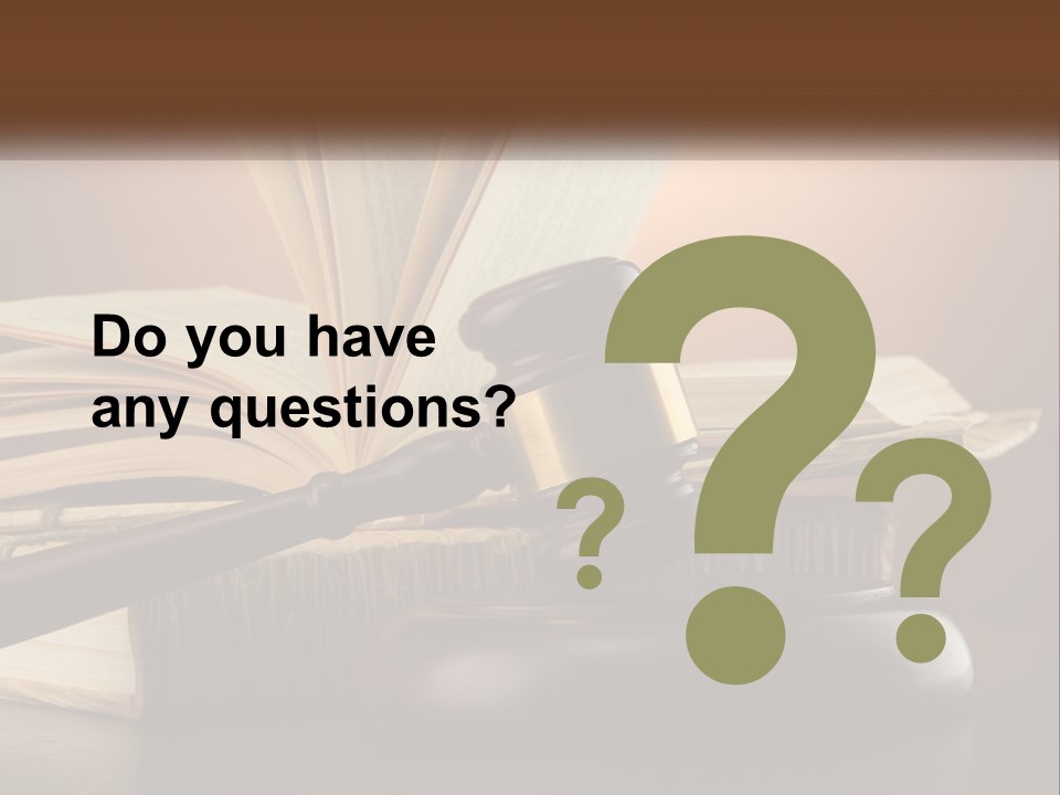 A Judge's Gaven Sitting On Top Of A Book PowerPoint Template