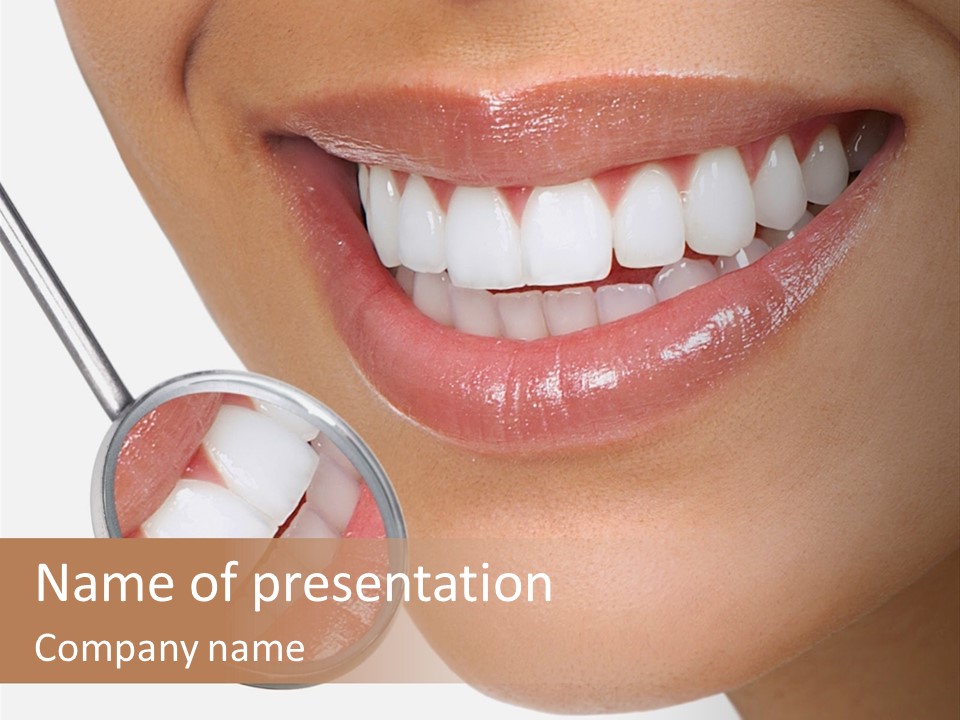 A Smiling Woman With A Stethoscope In Her Mouth PowerPoint Template