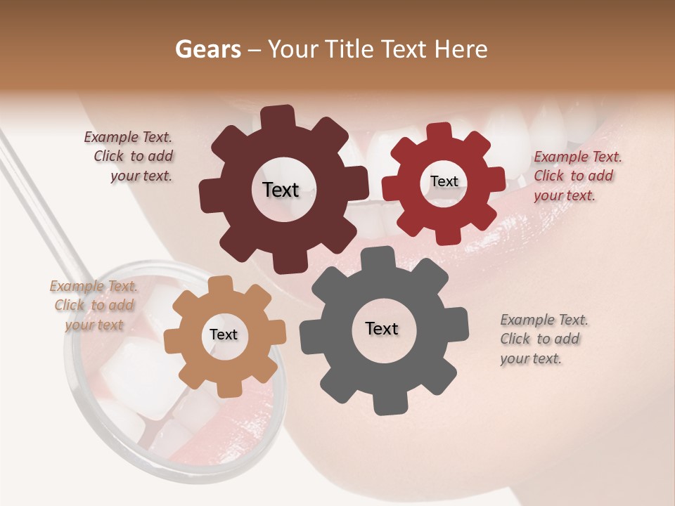A Smiling Woman With A Stethoscope In Her Mouth PowerPoint Template