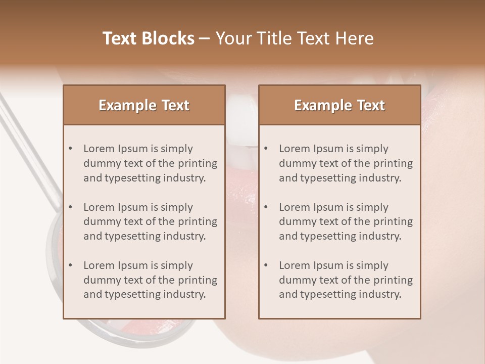 A Smiling Woman With A Stethoscope In Her Mouth PowerPoint Template