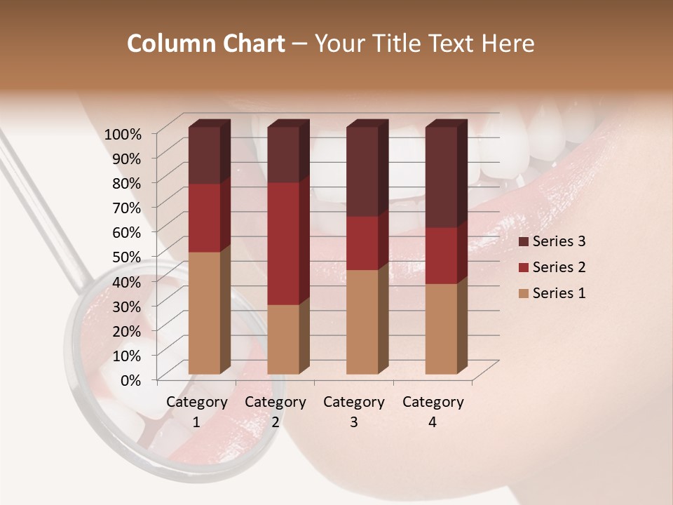 A Smiling Woman With A Stethoscope In Her Mouth PowerPoint Template
