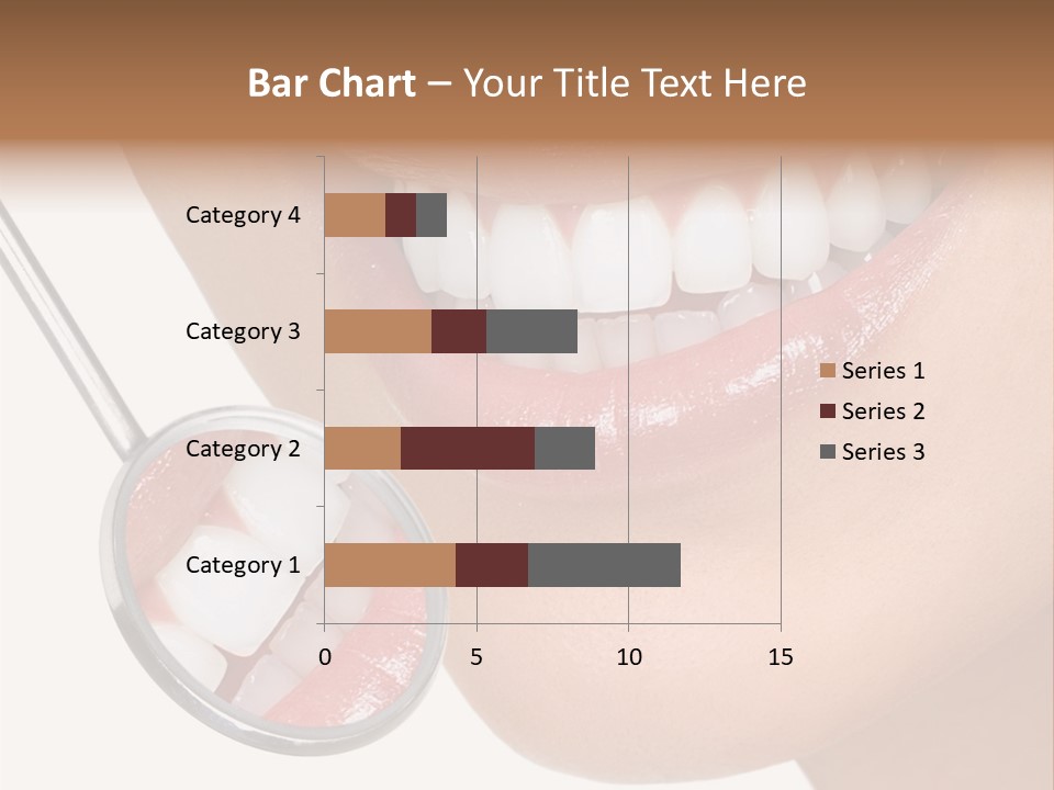 A Smiling Woman With A Stethoscope In Her Mouth PowerPoint Template