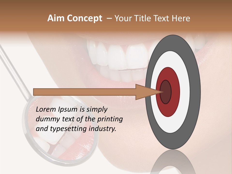A Smiling Woman With A Stethoscope In Her Mouth PowerPoint Template