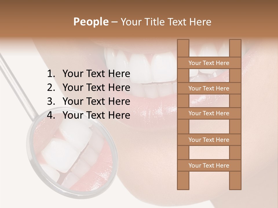 A Smiling Woman With A Stethoscope In Her Mouth PowerPoint Template