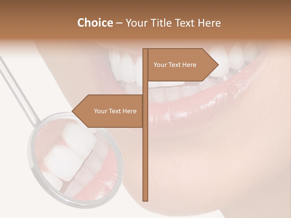 A Smiling Woman With A Stethoscope In Her Mouth PowerPoint Template