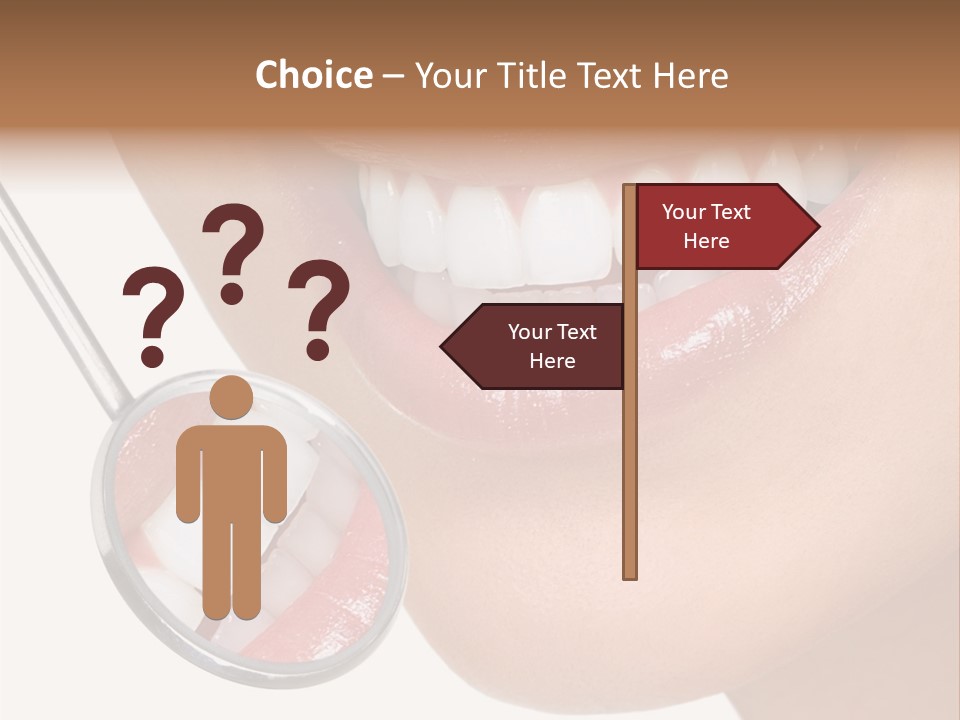 A Smiling Woman With A Stethoscope In Her Mouth PowerPoint Template