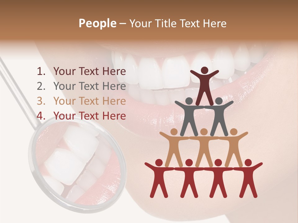 A Smiling Woman With A Stethoscope In Her Mouth PowerPoint Template
