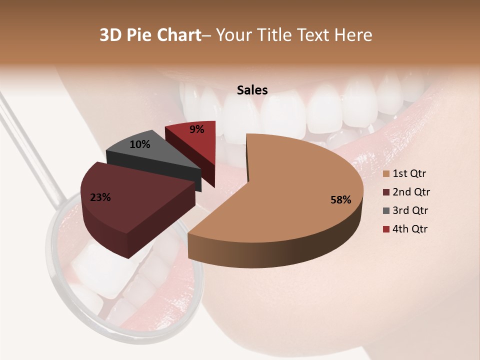 A Smiling Woman With A Stethoscope In Her Mouth PowerPoint Template