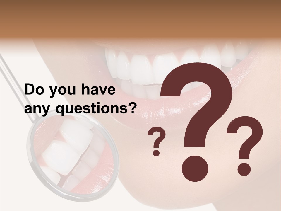 A Smiling Woman With A Stethoscope In Her Mouth PowerPoint Template