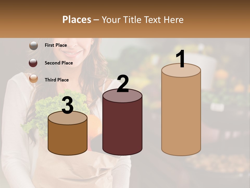 A Woman Holding A Paper Bag Full Of Vegetables PowerPoint Template