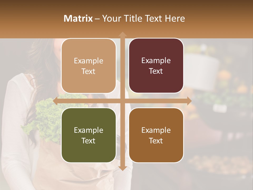 A Woman Holding A Paper Bag Full Of Vegetables PowerPoint Template