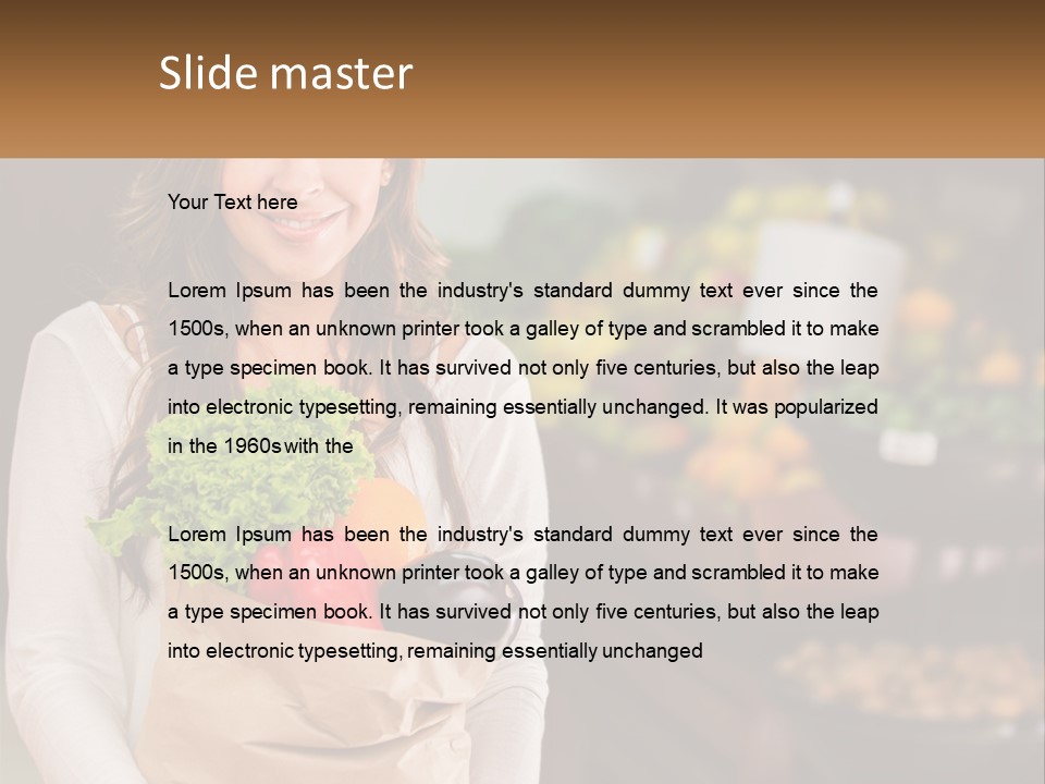 A Woman Holding A Paper Bag Full Of Vegetables PowerPoint Template