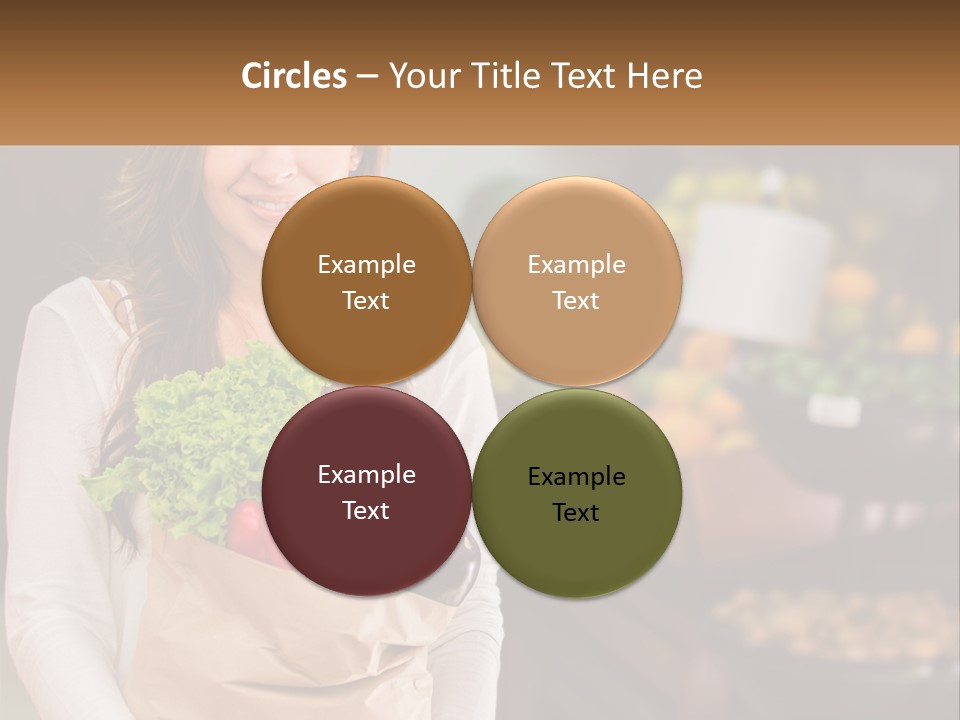 A Woman Holding A Paper Bag Full Of Vegetables PowerPoint Template