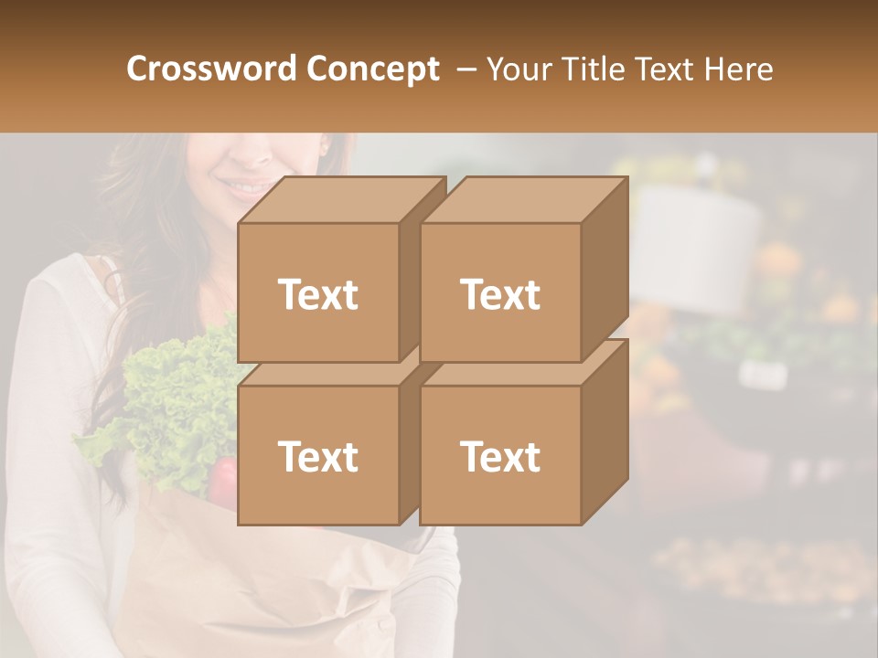 A Woman Holding A Paper Bag Full Of Vegetables PowerPoint Template